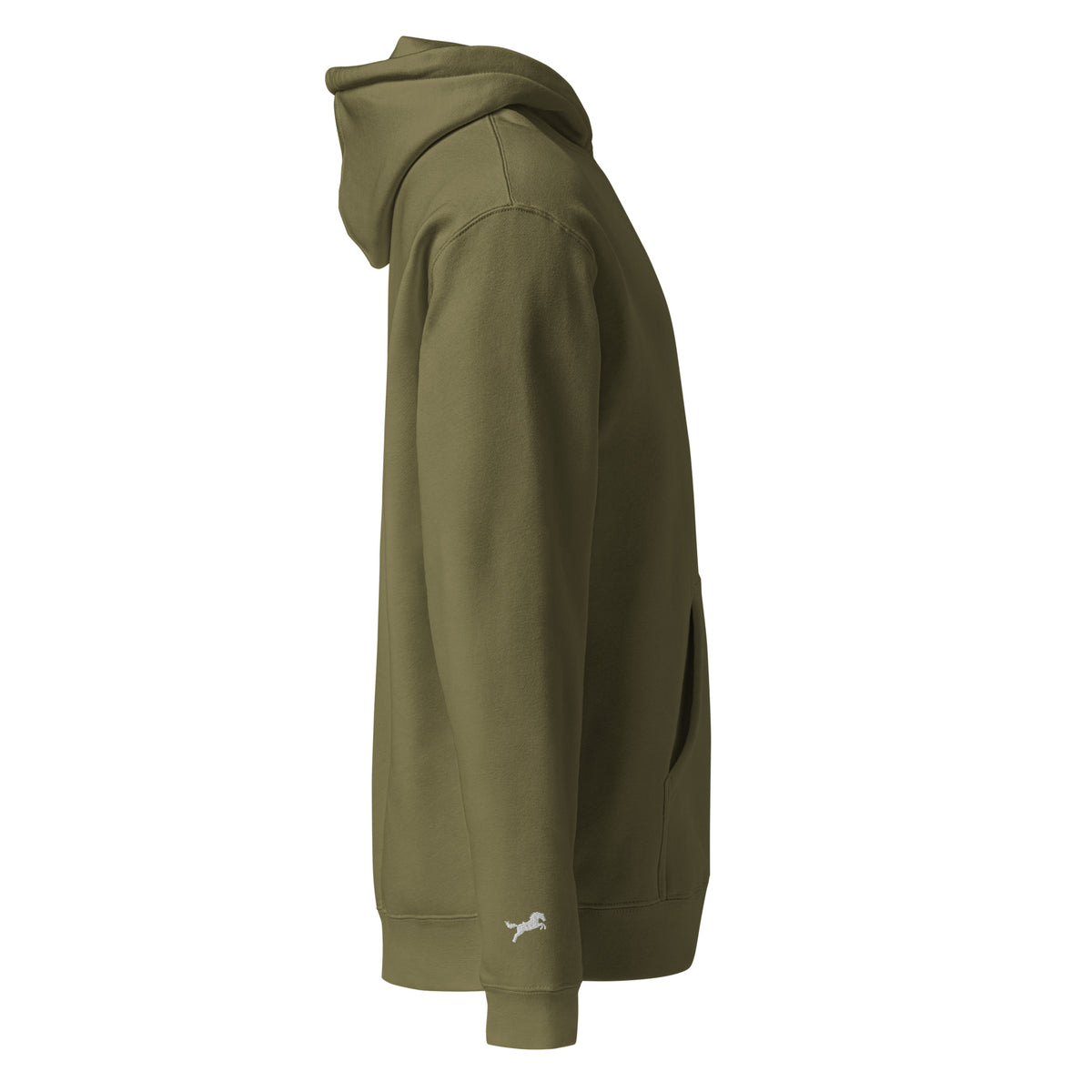 NOREXE - Moletom Extra Pesado 14oz Heavy Independent na cor verde, com capuz e bolso lateral.