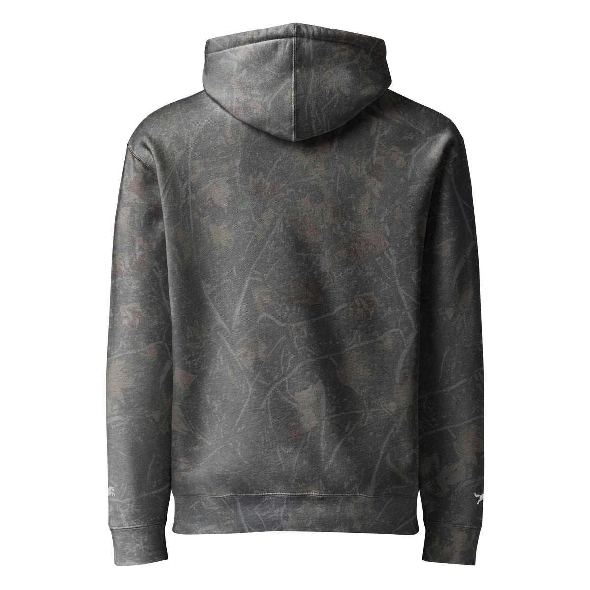 NOREXE - Moletom Extra Pesado 14oz Heavy Independent com capuz, vista traseira em padrão camuflado.