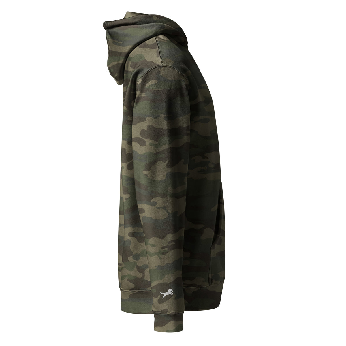 NOREXE - Moletom Extra Pesado 14oz Heavy Independent em padrão camuflado, vista lateral do produto